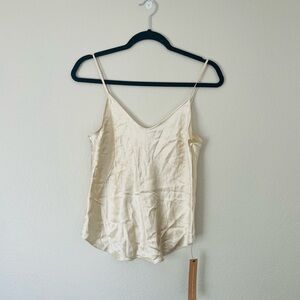 Reformation Silk Camisole in Cream, size Medium